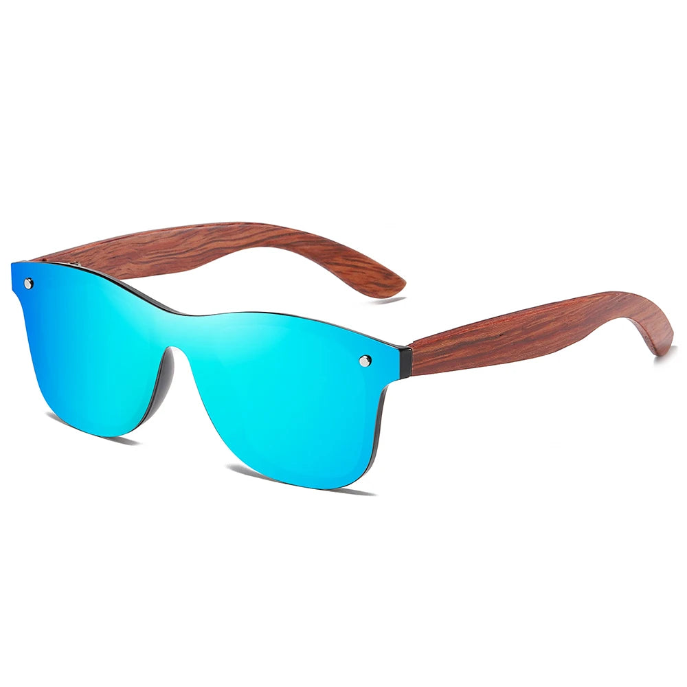 GM gafas de sol polarizadas de madera roja