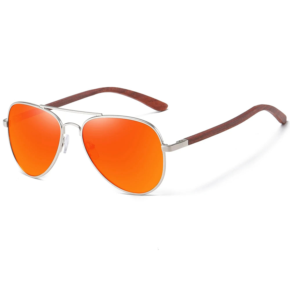 Gafas de sol GM marco de metal, patillas de madera