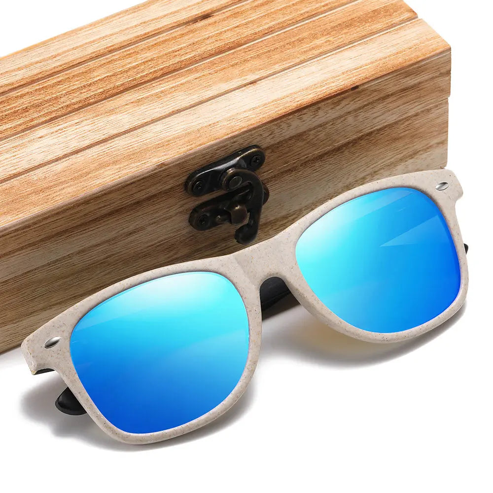 Gafas de sol de madera de bambú Natural GM, hecho a mano con caja de regalo