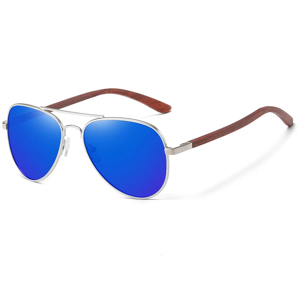 Gafas de sol GM marco de metal, patillas de madera