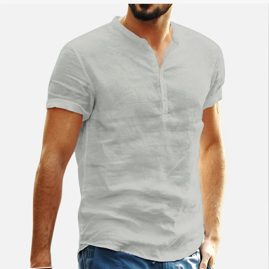 Camiseta de hombre con cuello mao