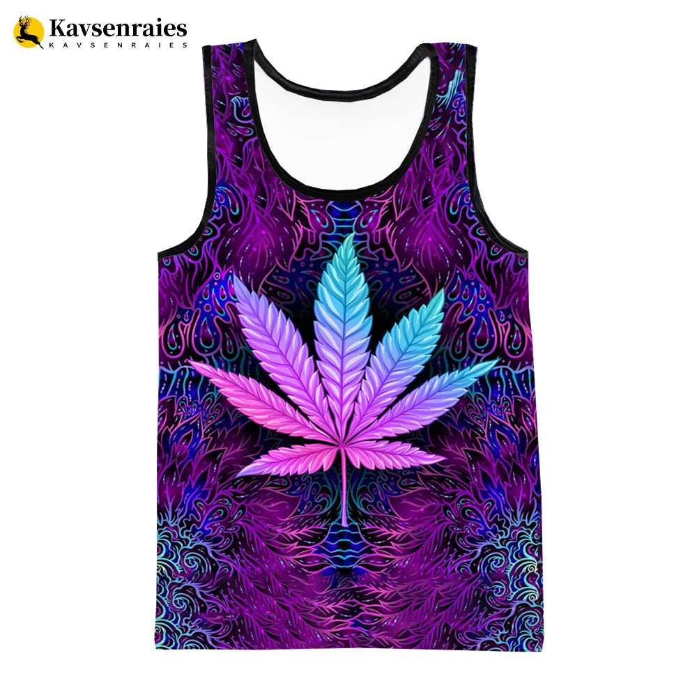 Camiseta sin mangas Bob Marley hoja 3D - Moda urbana