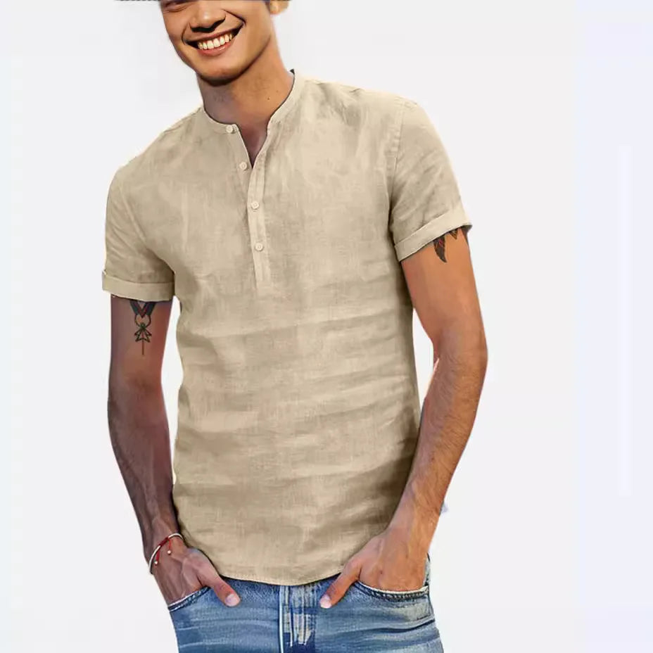 Camiseta de hombre con cuello mao