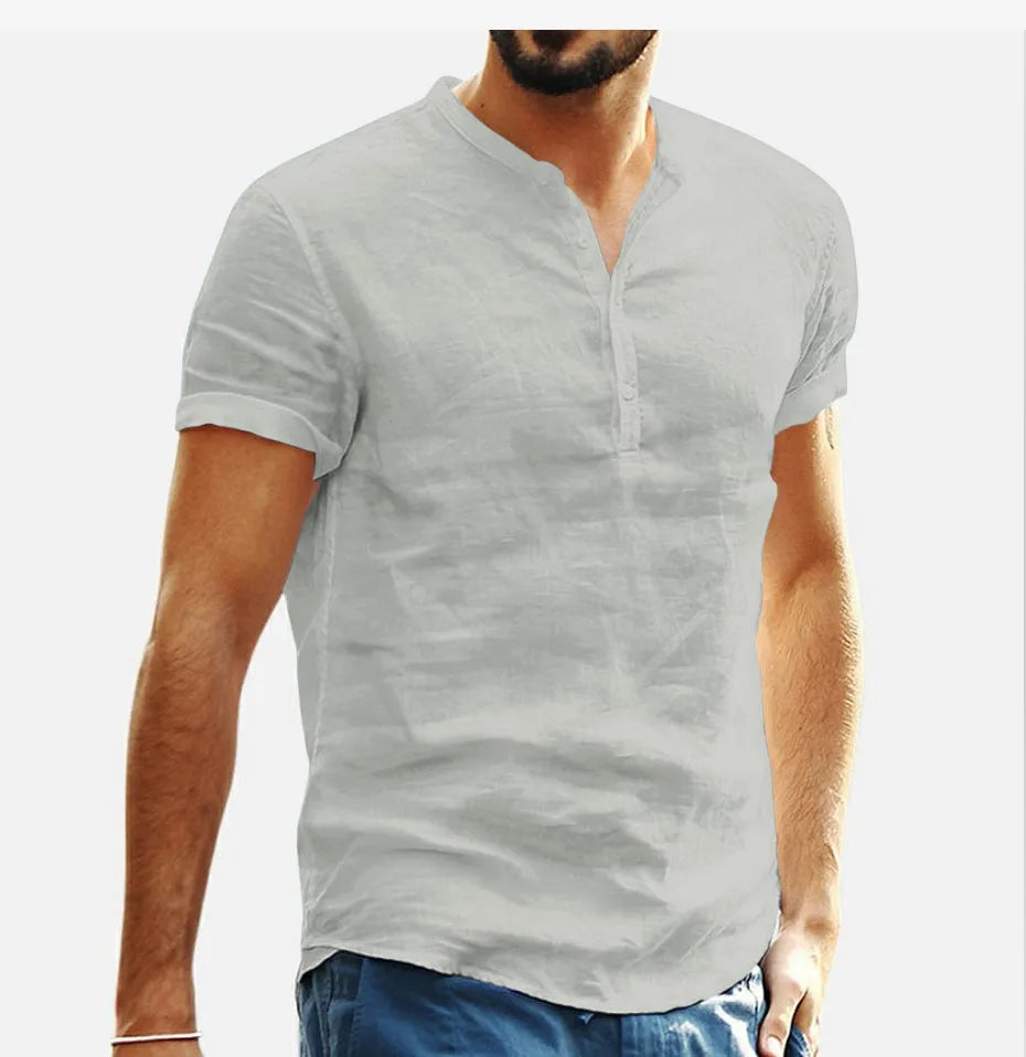 Camiseta de hombre con cuello mao