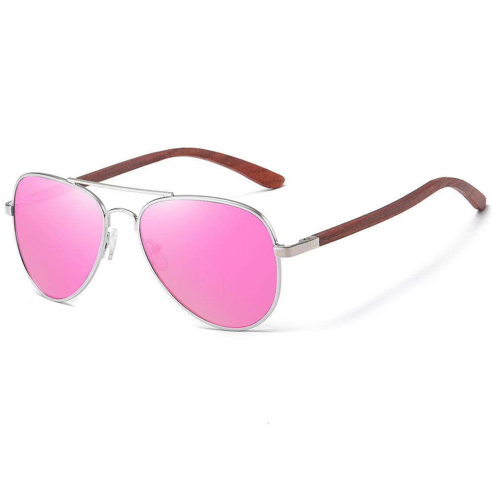 Gafas de sol GM marco de metal, patillas de madera