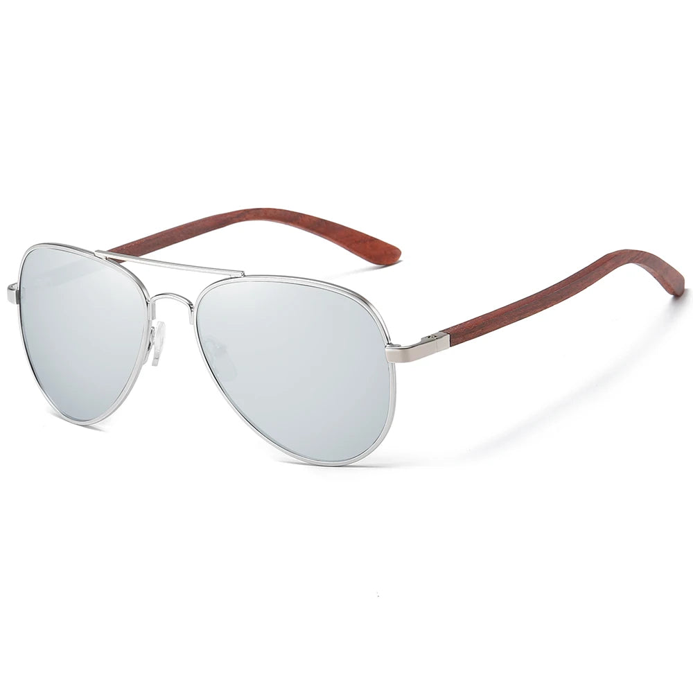 Gafas de sol GM marco de metal, patillas de madera