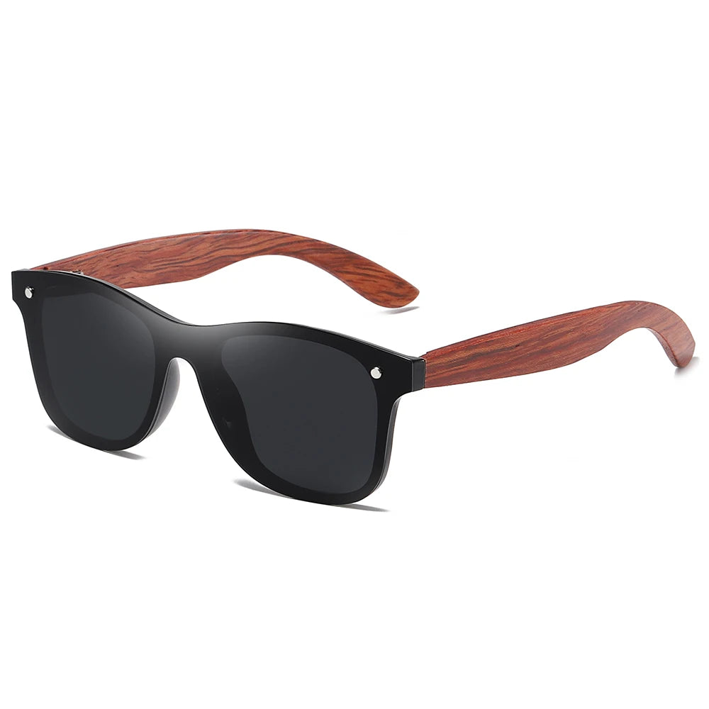 GM gafas de sol polarizadas de madera roja