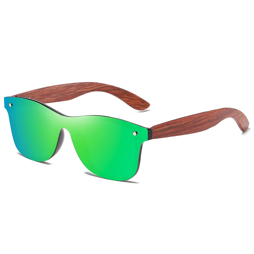 GM gafas de sol polarizadas de madera roja
