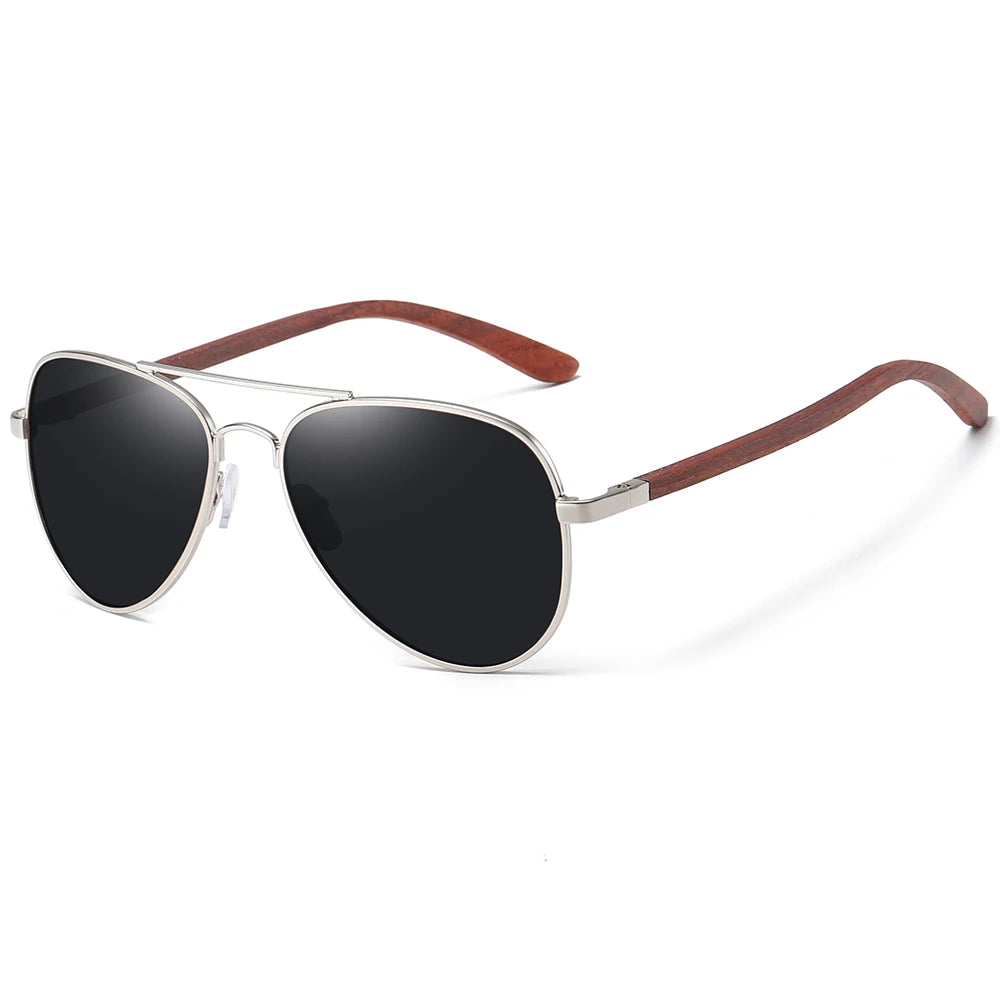 Gafas de sol GM marco de metal, patillas de madera