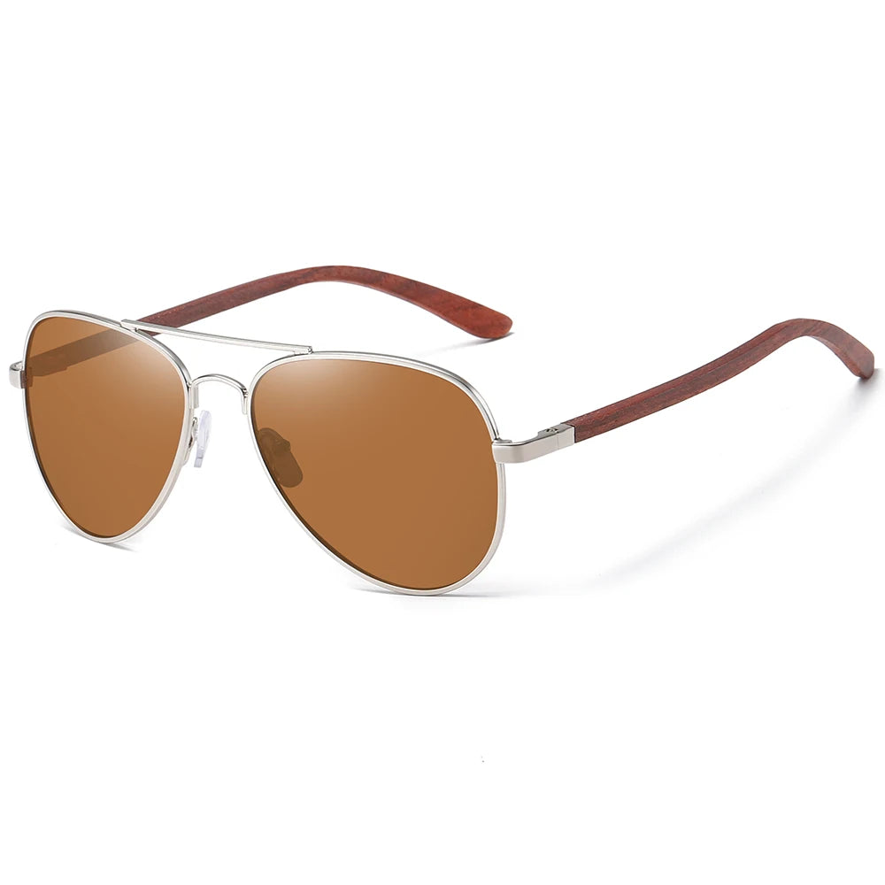 Gafas de sol GM marco de metal, patillas de madera