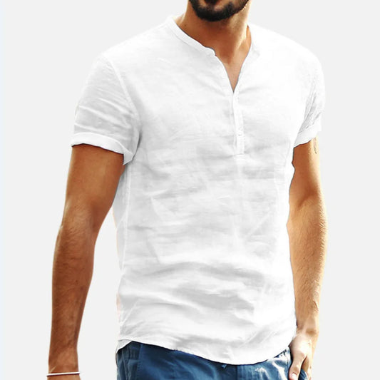 Camiseta de hombre con cuello mao
