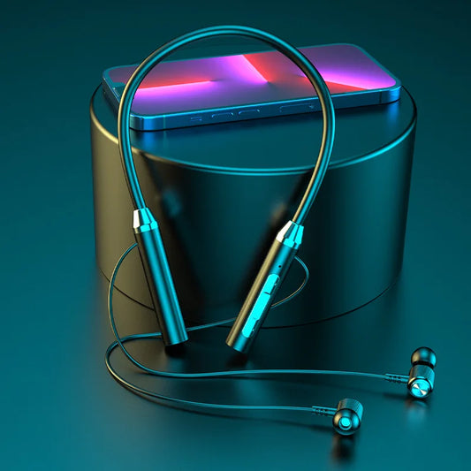 Auriculares inalámbricos con Bluetooth, con banda para el cuello, ideales para videojuegos, magnéticos impermeables con pantalla LED
