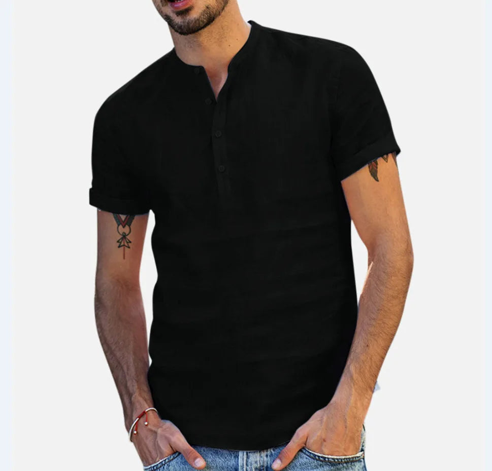 Camiseta de hombre con cuello mao