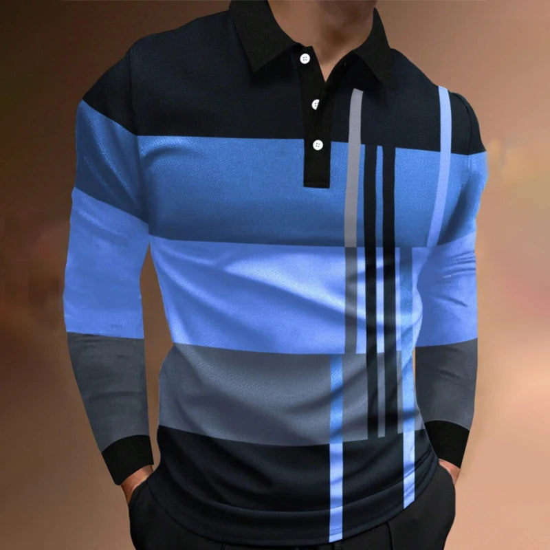 Camisa Polo Slim de Hombre con Estampado 3D
