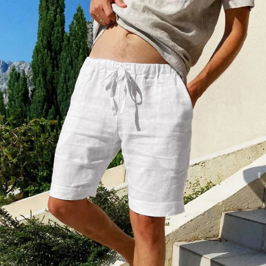 Pantalones cortos casuales, sueltos, rectos, estilo vintage con cordón ajustable
