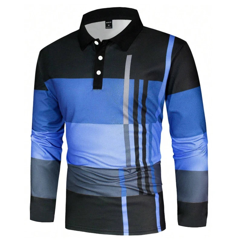 Camisa Polo Slim de Hombre con Estampado 3D