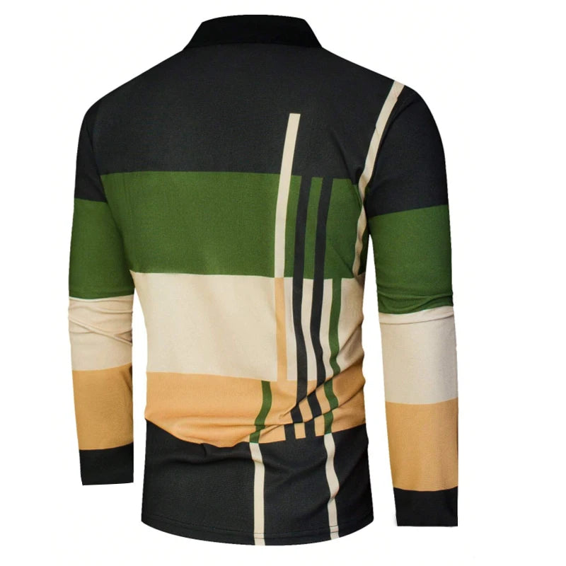 Camisa Polo Slim de Hombre con Estampado 3D