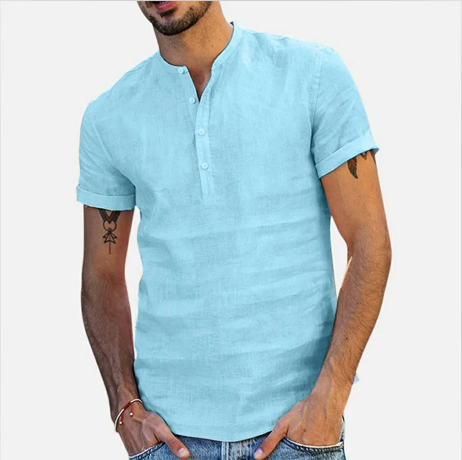 Camiseta de hombre con cuello mao