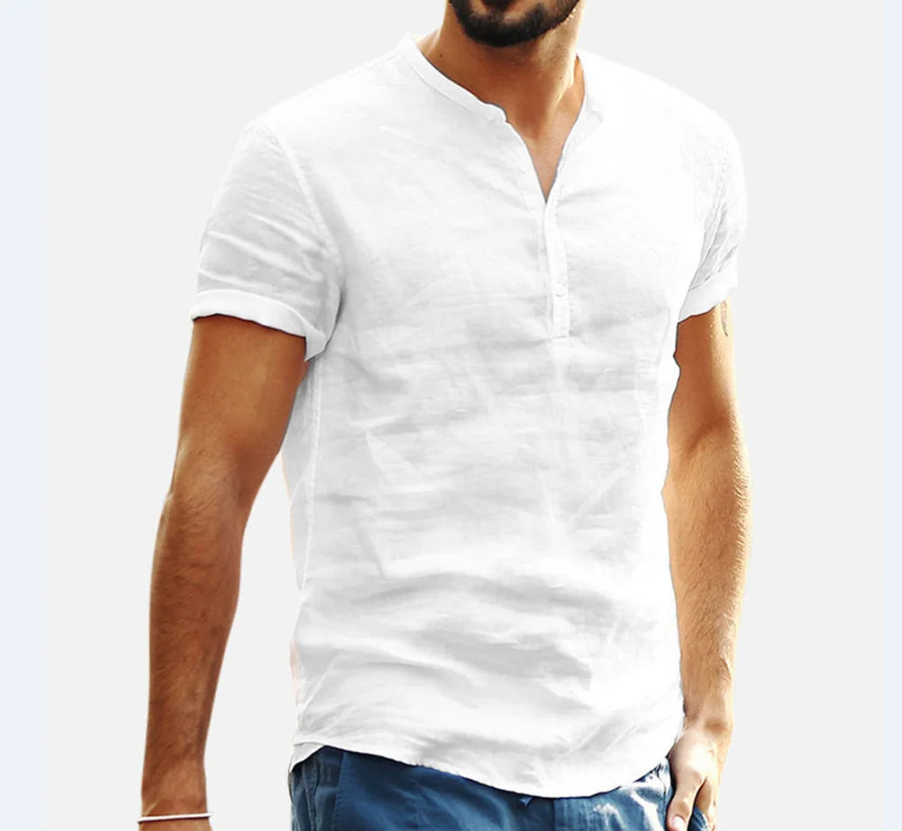 Camiseta de hombre con cuello mao
