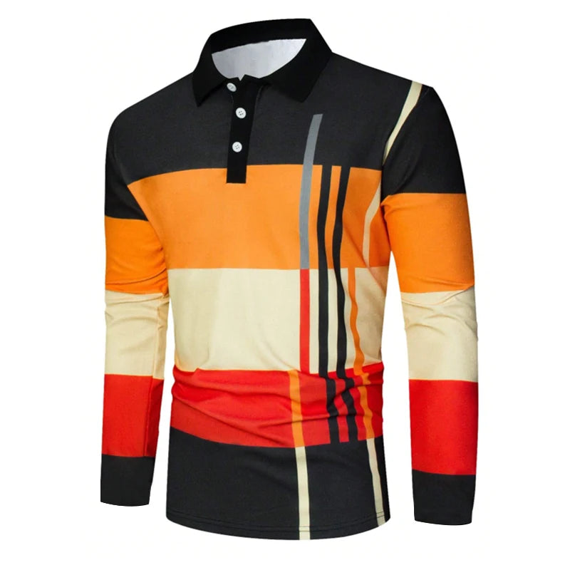 Camisa Polo Slim de Hombre con Estampado 3D