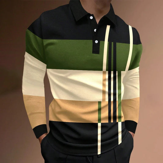Camisa Polo Slim de Hombre con Estampado 3D