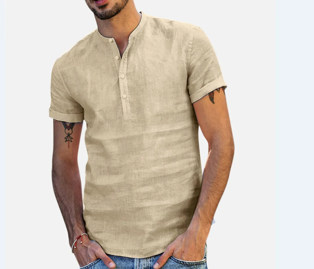 Camiseta de hombre con cuello mao