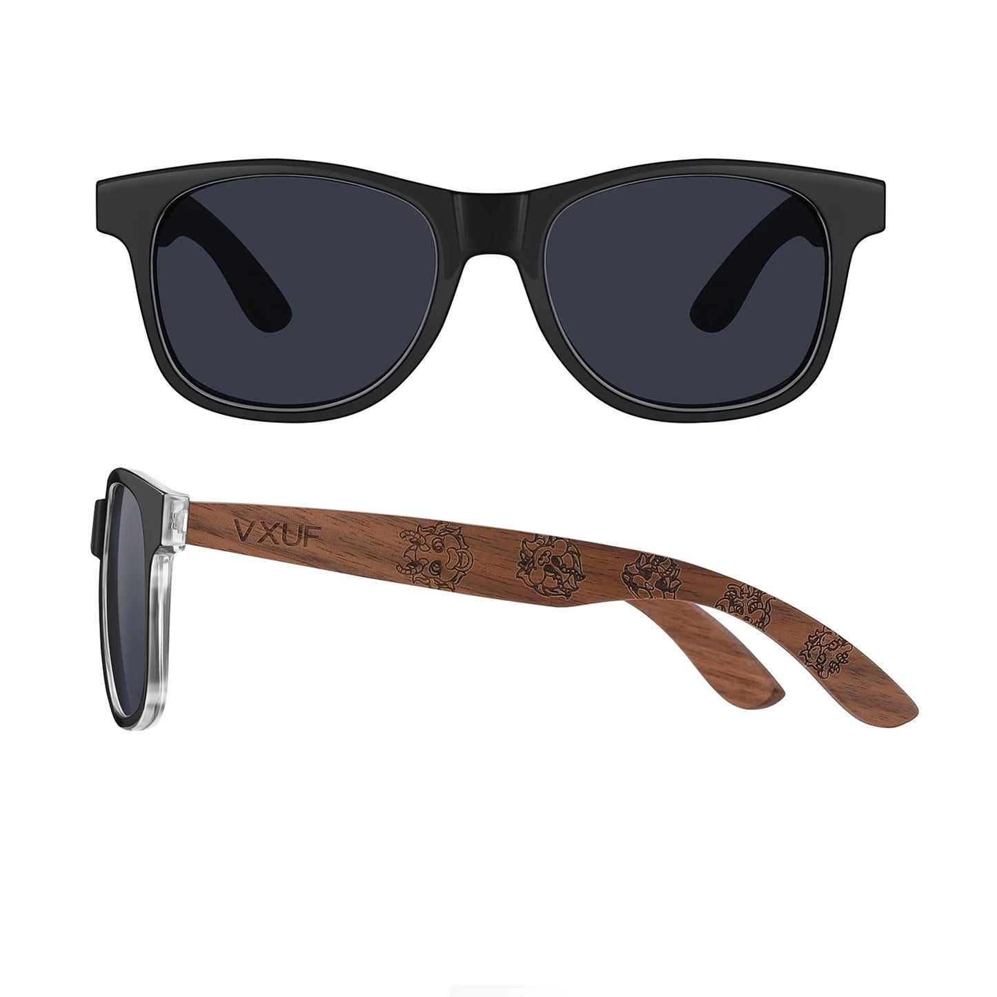 Gafas de sol GM de nogal negro para hombre y mujer, patillas de madera UV400