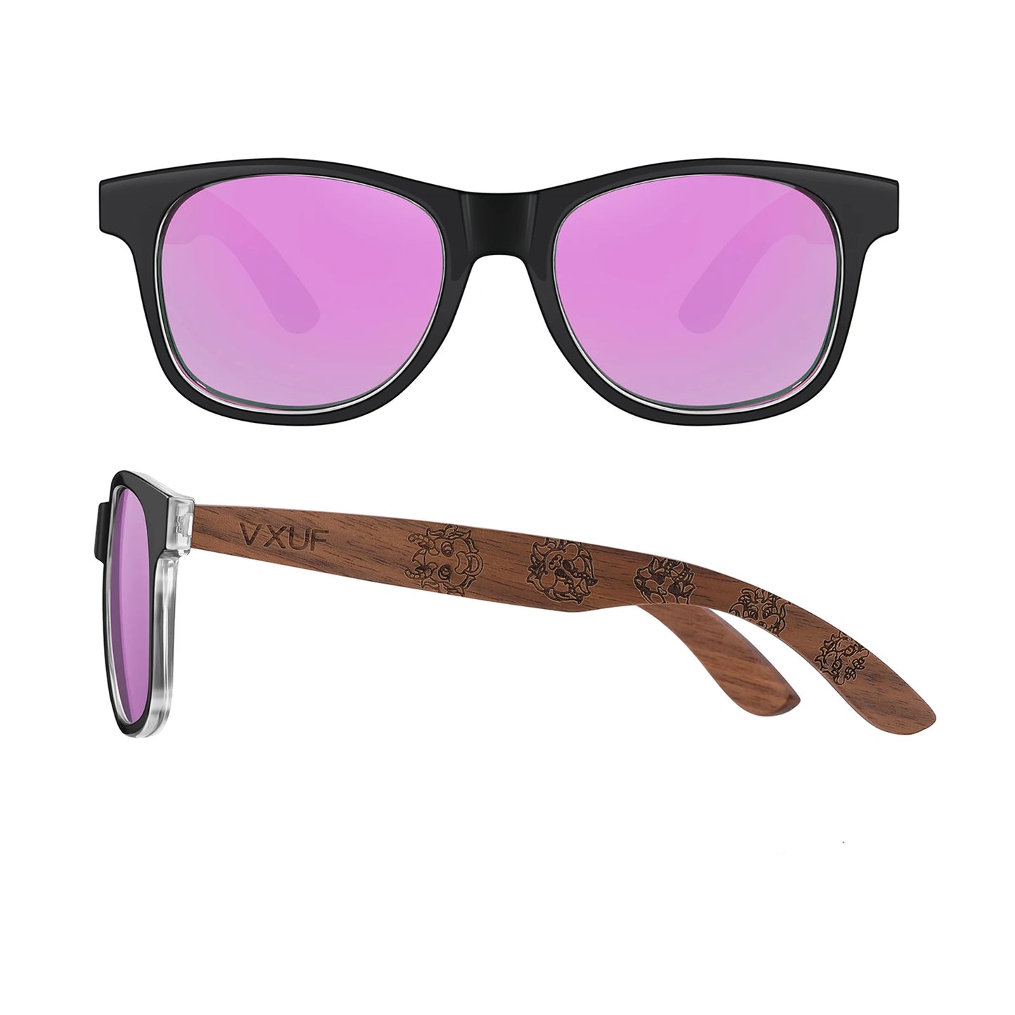 Gafas de sol GM de nogal negro para hombre y mujer, patillas de madera UV400