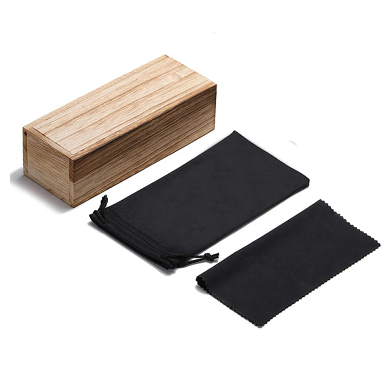 GM gafas de sol polarizadas de bambú UV400 caja cuadrada de madera