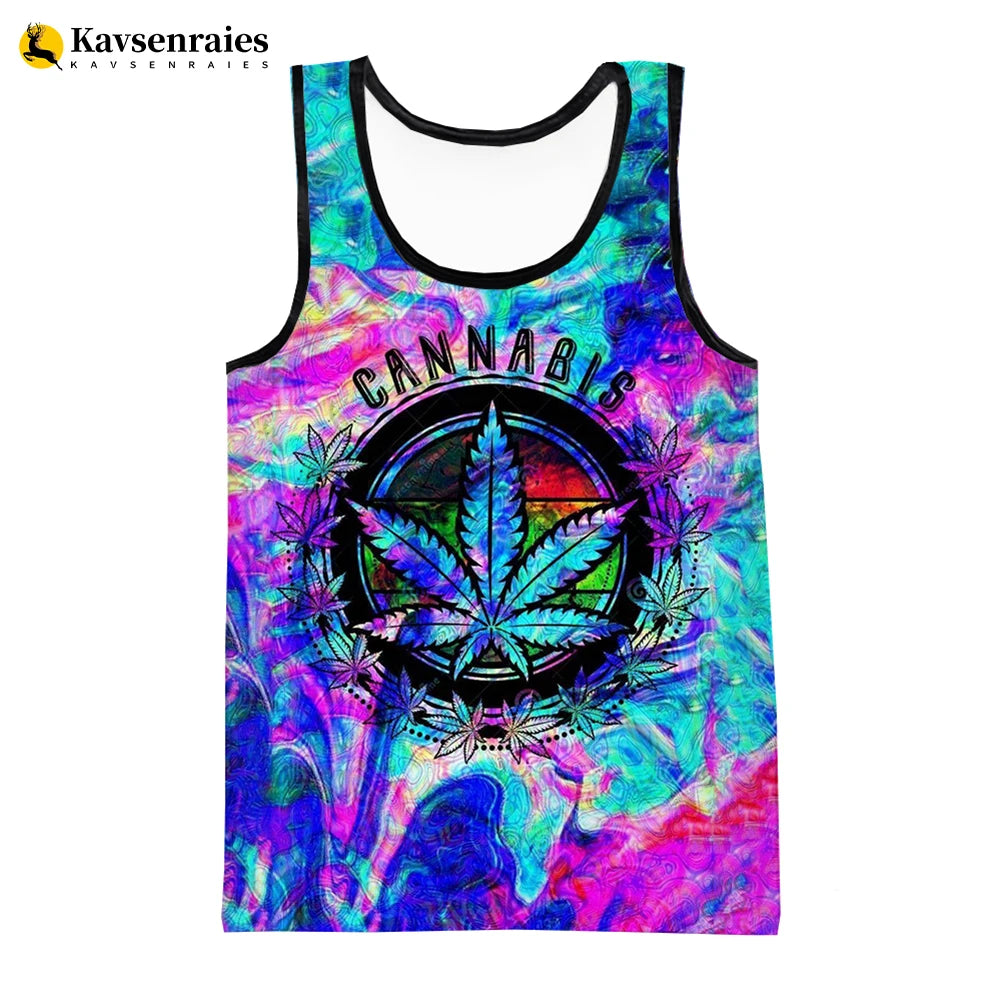 Camiseta sin mangas Bob Marley hoja 3D - Moda urbana