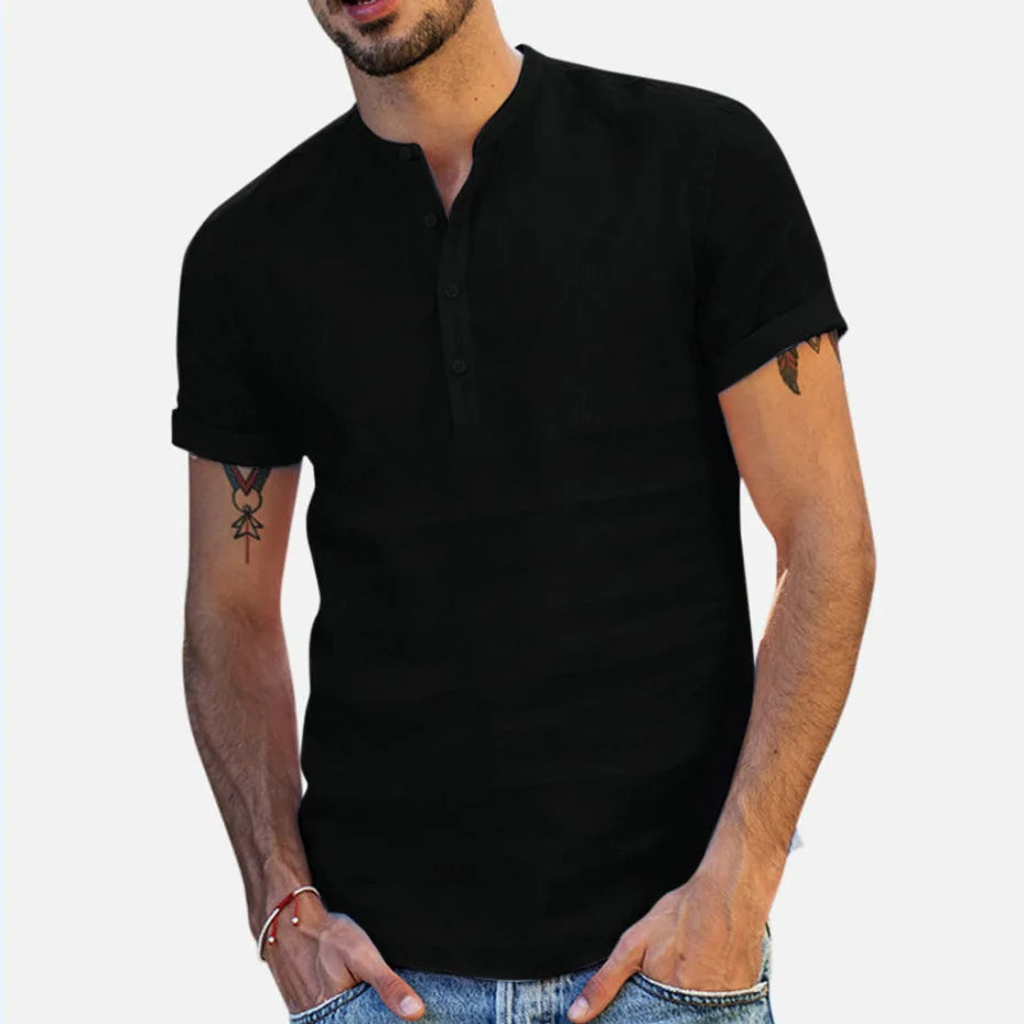 Camiseta de hombre con cuello mao