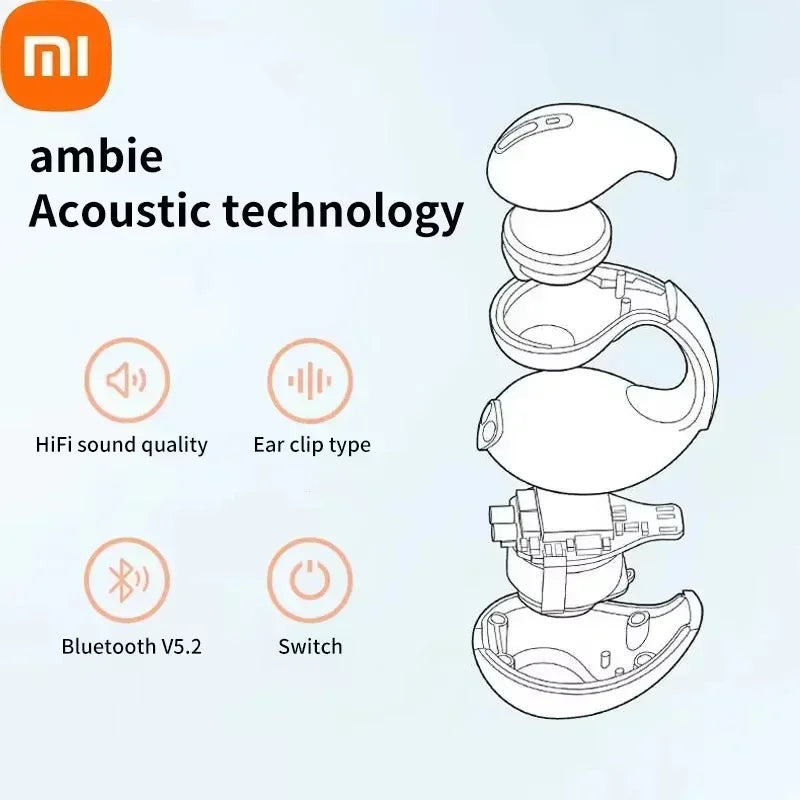 XIAOMI T7500 auriculares Bluetooth conducción ósea estéreo, impermeables con micrófono para juegos y música