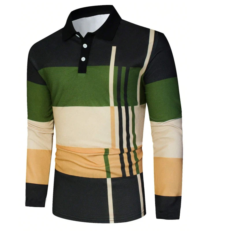 Camisa Polo Slim de Hombre con Estampado 3D